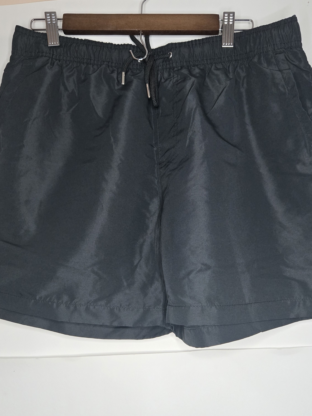 Forever 21 Mens Black Swim Trunks Shorts Large Drawstring Lightweight Beach